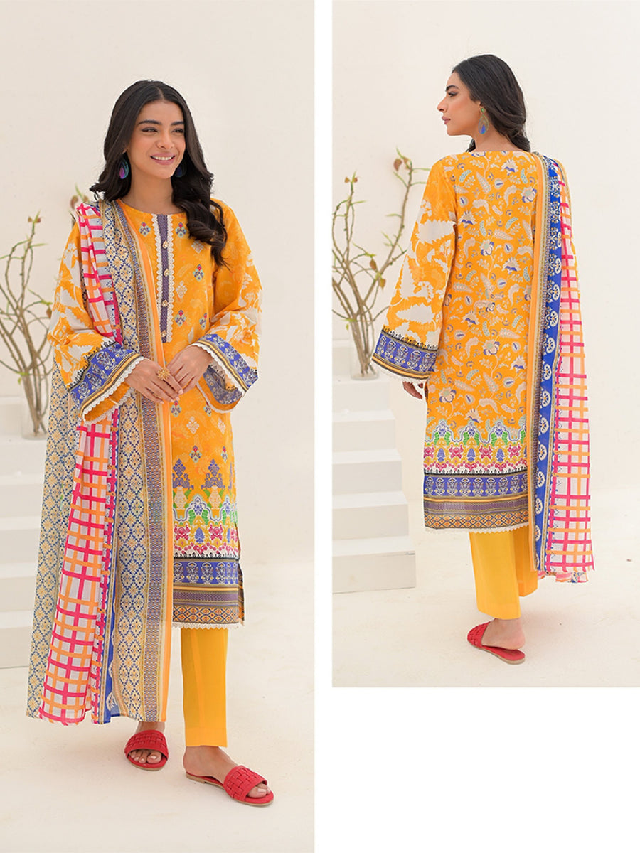Zellbury Unstitched Printed Lawn 3 Piece Suit WUS23X30228
