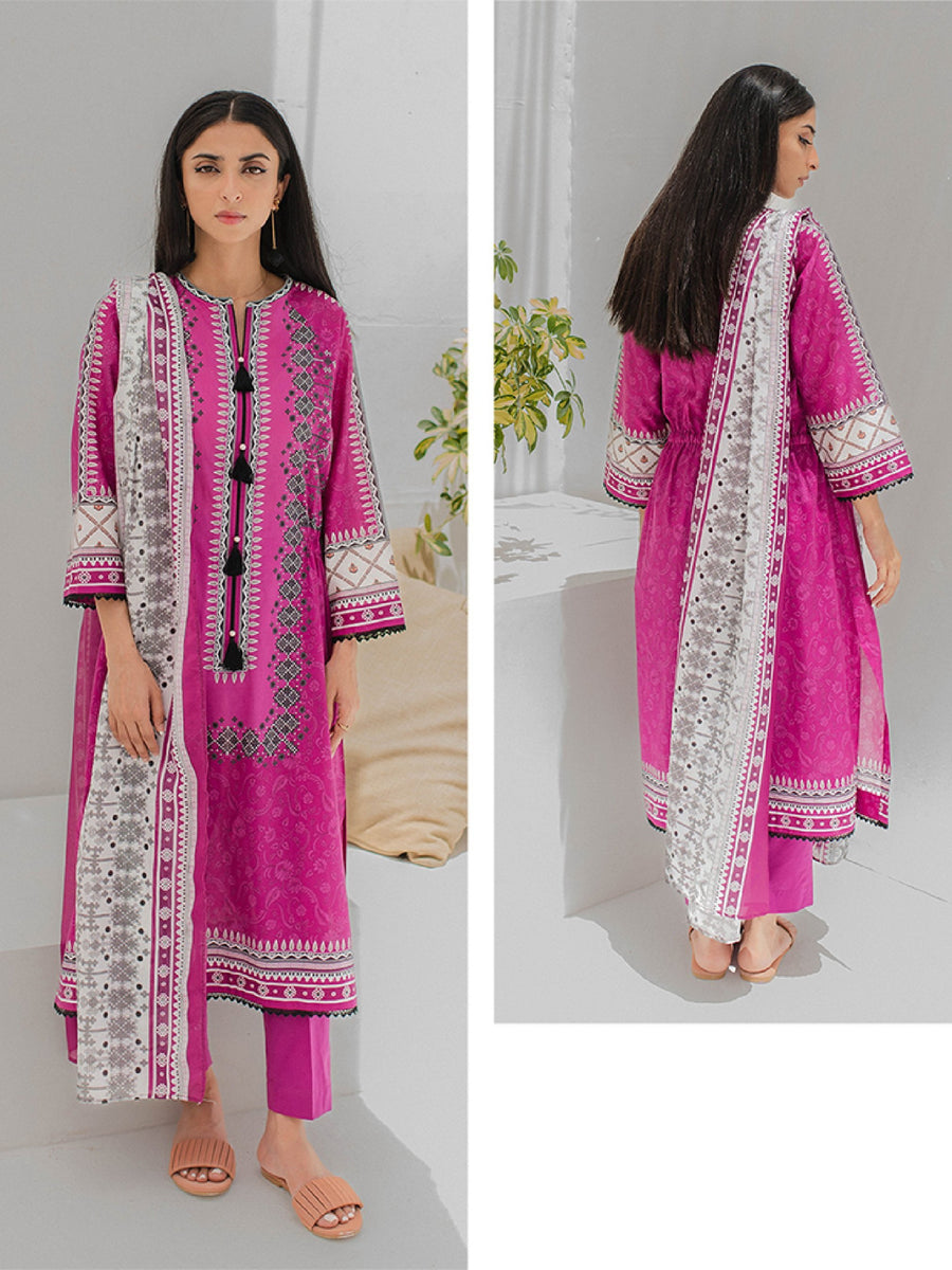 Zellbury Unstitched Printed Lawn 3 Piece Suit WUS23X30227
