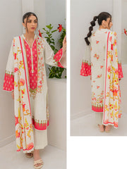 Zellbury Unstitched Printed Lawn 3 Piece Suit WUS23X30334