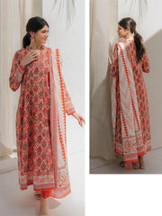Zellbury Unstitched Printed Lawn 3 Piece Suit WUS23X30328