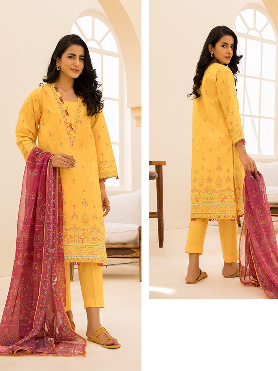 Zellbury Unstitched Printed Lawn 3 Piece Suit WUS23X30128