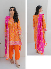 Zellbury Unstitched Printed Lawn 3 Piece Suit WUS23X30329