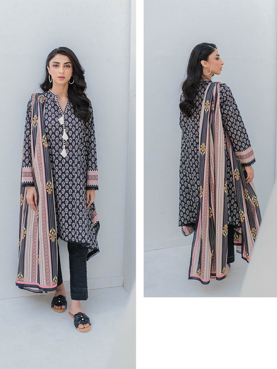 Zellbury Unstitched Printed Lawn 3 Piece Suit WUS23X30330