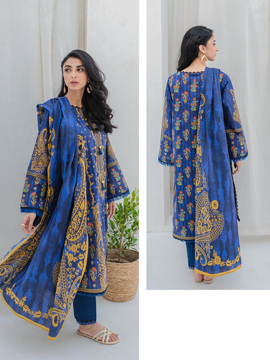 Zellbury Unstitched Printed Lawn 3 Piece Suit WUS23X30339
