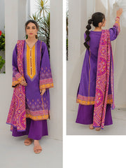 Zellbury Unstitched Printed Lawn 3 Piece Suit WUS23X30333