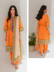 Zellbury Unstitched Printed Lawn 3 Piece Suit WUS23X30347