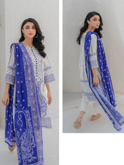 Zellbury Unstitched Printed Lawn 3 Piece Suit WUS23X30345