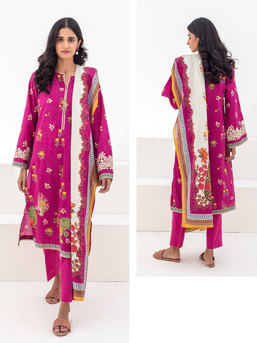 Zellbury Unstitched Embroidered Lawn 3 Piece Suit WUS23E30273