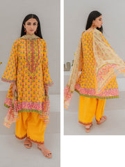 Zellbury Unstitched Embroidered Lawn 3 Piece Suit WUS23E30257