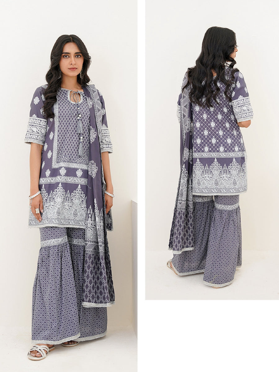 Zellbury Unstitched Embroidered Lawn 3 Piece Suit WUS23E30563