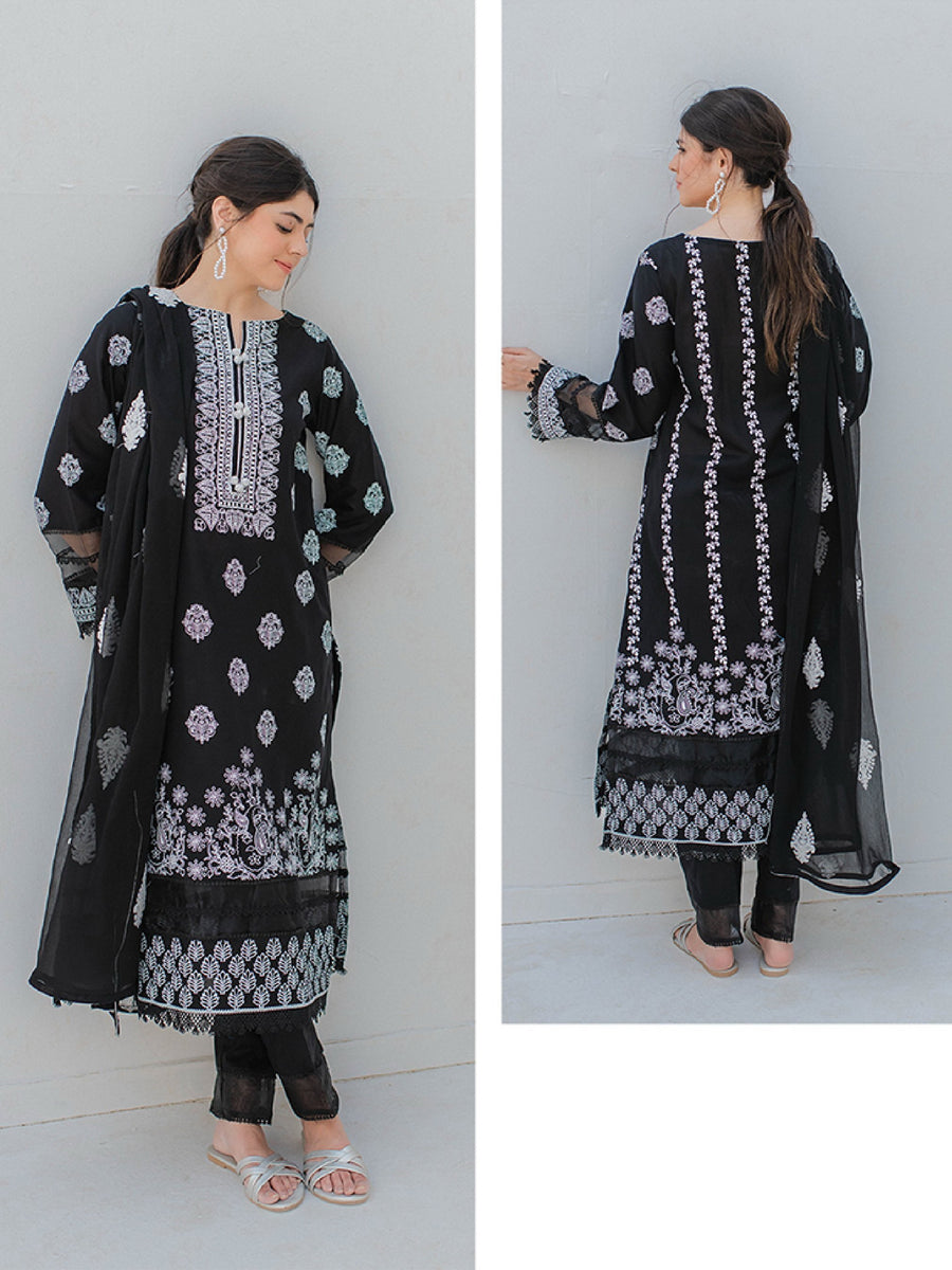 Zellbury Unstitched Embroidered Lawn 3 Piece Suit WUS23E30374