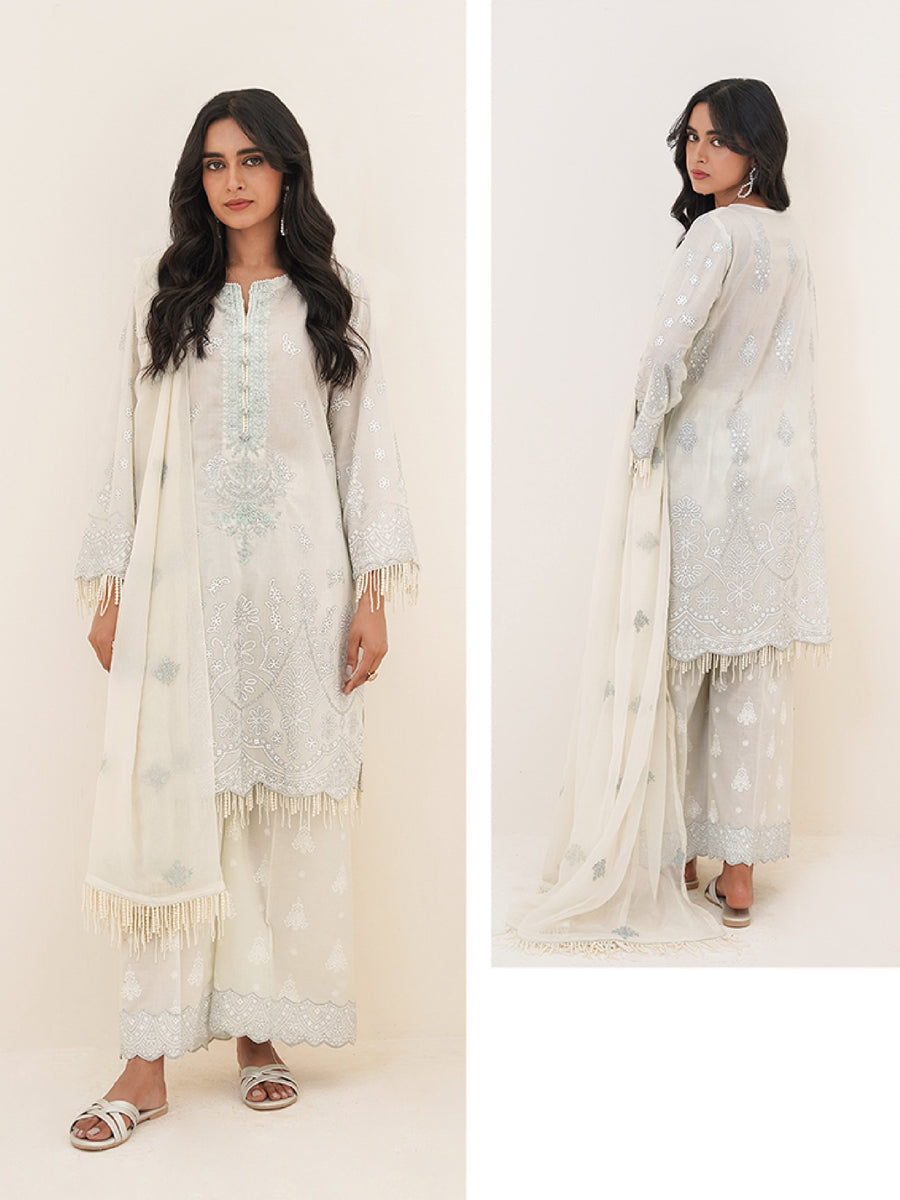 Zellbury Signature Unstitched Embroidered Lawn 3Pc Suit WUS23E30569