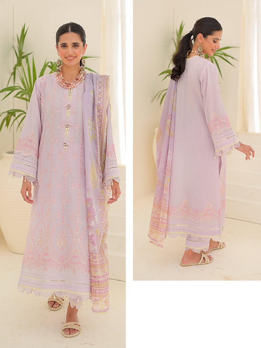 Zellbury Signature Unstitched Embroidered Lawn 3Pc Suit WUS23E30281