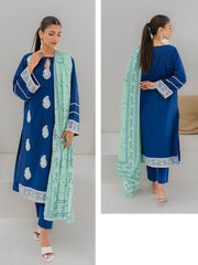 Zellbury Signature Unstitched Embroidered Lawn 3Pc Suit WUS23E30282