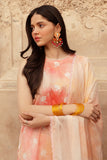 Cross Stitch Premium Embroidered Lawn Unstitched 3Pc Suit D-15 Peach Blush