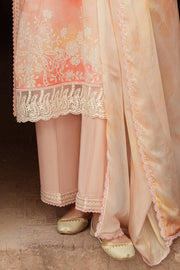 Cross Stitch Premium Embroidered Lawn Unstitched 3Pc Suit D-15 Peach Blush