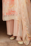 Cross Stitch Premium Embroidered Lawn Unstitched 3Pc Suit D-15 Peach Blush