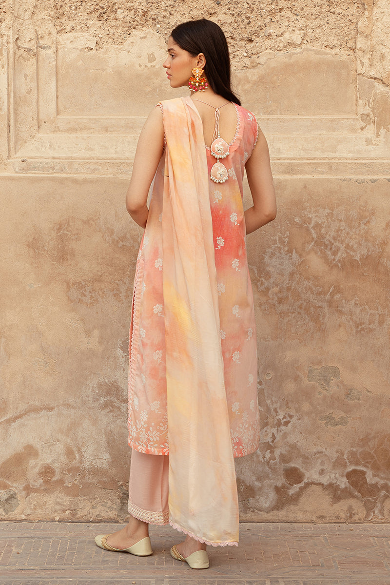Cross Stitch Premium Embroidered Lawn Unstitched 3Pc Suit D-15 Peach Blush