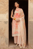 Cross Stitch Premium Embroidered Lawn Unstitched 3Pc Suit D-15 Peach Blush