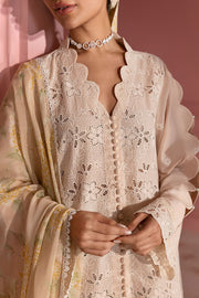 Cross Stitch Premium Embroidered Lawn Unstitched 3Pc Suit - PEACH PARFAIT