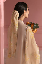 Cross Stitch Premium Embroidered Lawn Unstitched 3Pc Suit - PEACH PARFAIT