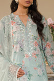 Cross Stitch Eid Lawn Unstitched Embroidered 3Pc Suit D-21 Pearl Floral