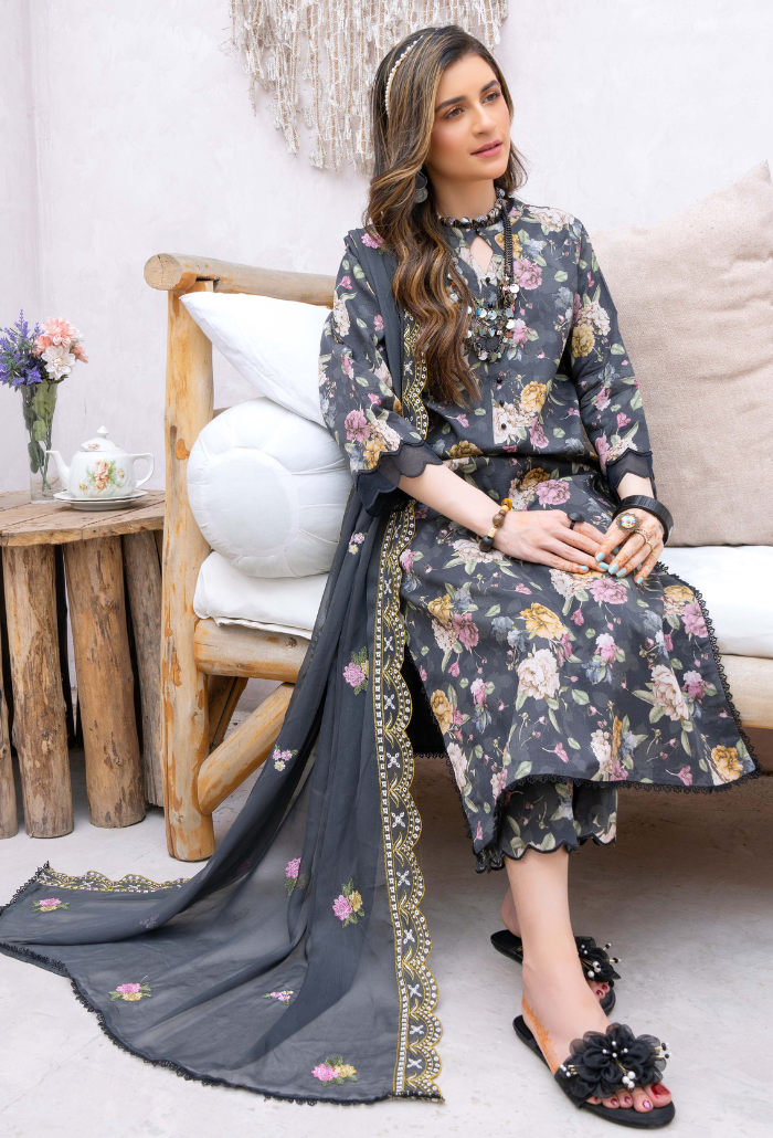 Gardenia by Humdum Embroidered Lawn Unstitched 3Pc Suit D-03