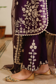 Cross Stitch Eid Lawn Unstitched Embroidered 3Pc Suit D-13 Plum Grain