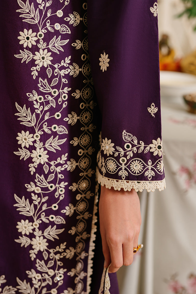 Cross Stitch Eid Lawn Unstitched Embroidered 3Pc Suit D-13 Plum Grain