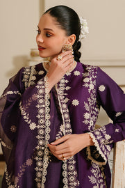 Cross Stitch Eid Lawn Unstitched Embroidered 3Pc Suit D-13 Plum Grain