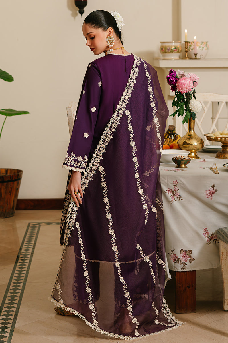 Cross Stitch Eid Lawn Unstitched Embroidered 3Pc Suit D-13 Plum Grain