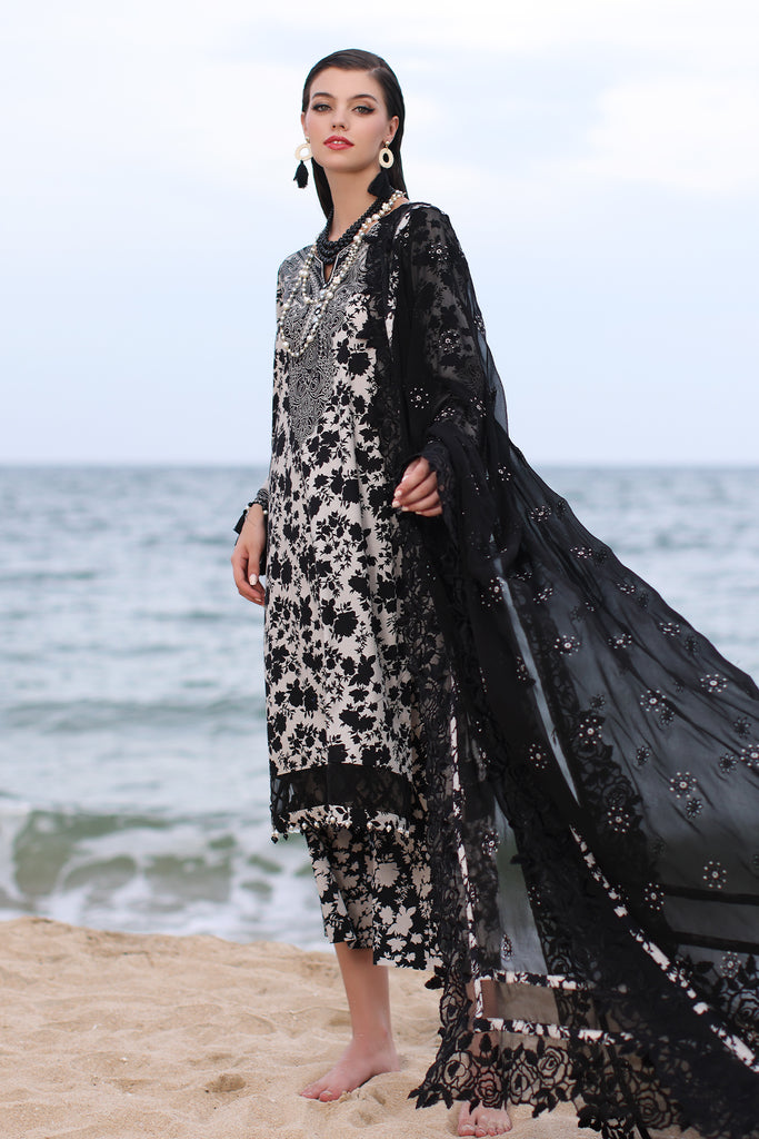 Charizma Print Melody Embroidered Lawn Unstitched 3Pc Suit PM4-01