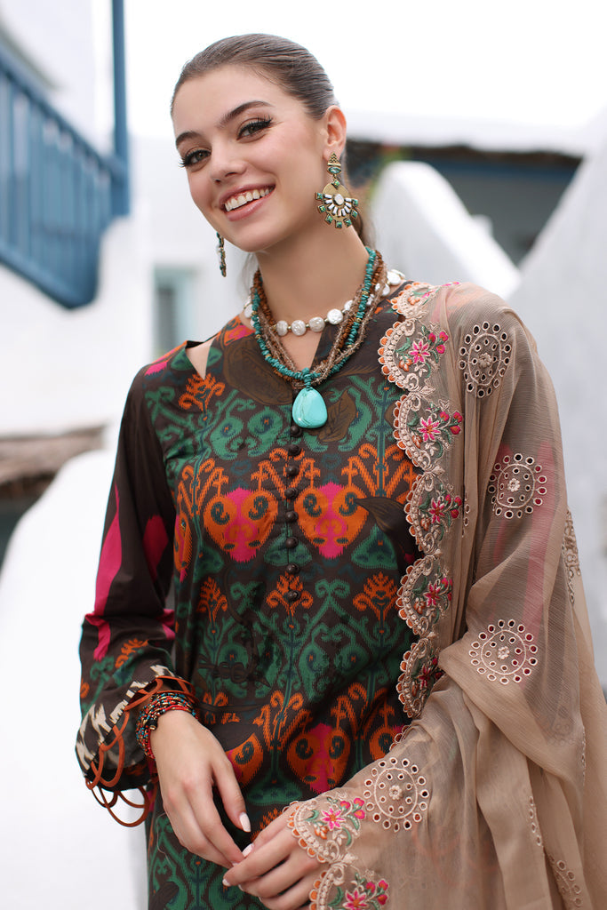 Charizma Print Melody Embroidered Lawn Unstitched 3Pc Suit PM4-02