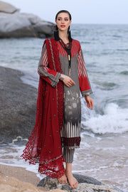 Charizma Print Melody Embroidered Lawn Unstitched 3Pc Suit PM4-04