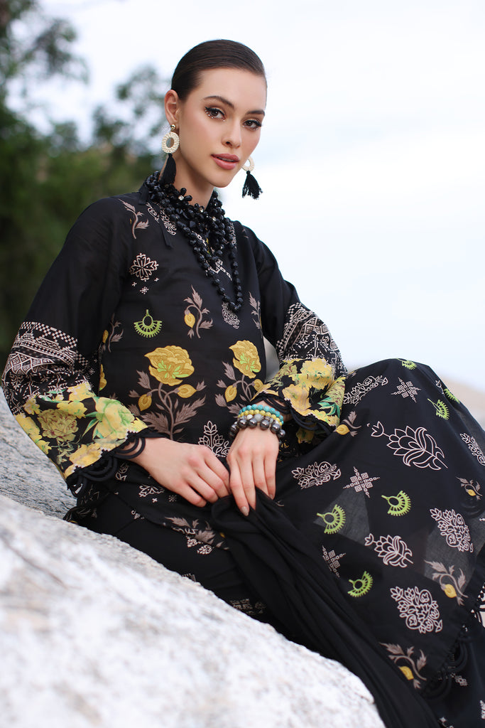 Charizma Print Melody Embroidered Lawn Unstitched 3Pc Suit PM4-05
