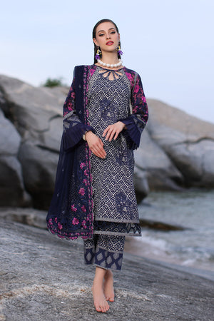 Charizma Print Melody Embroidered Lawn Unstitched 3Pc Suit PM4-06