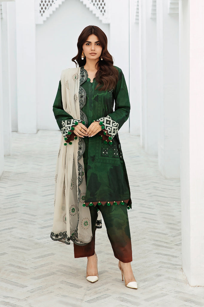 Charizma Print Melody Embroidered Lawn Unstitched 3Pc Suit PM4-08