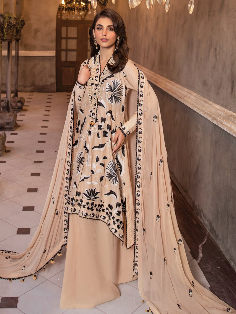 Gul Ahmed Premium Embroidered Lawn Unstitched 3Pc Suit PM-42012