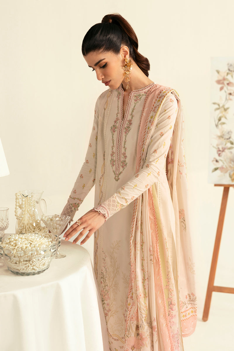 Qalamkar QPrints Unstitched Printed Lawn 3Pc Suit PQ-01A NENA