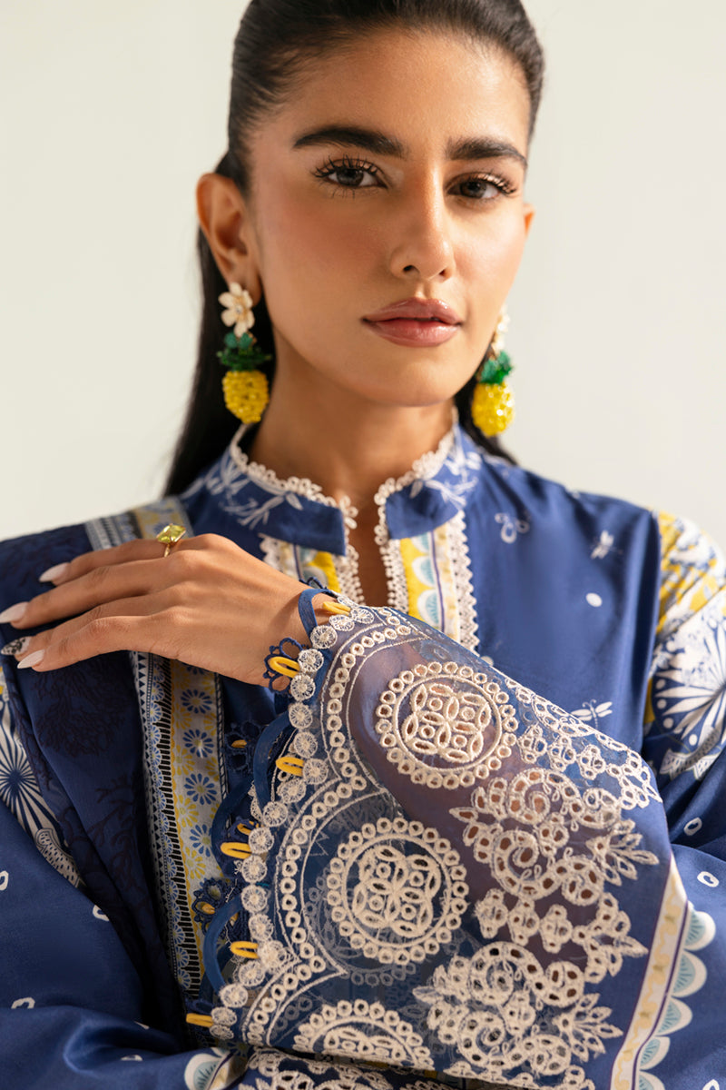 Qalamkar QPrints Unstitched Printed Lawn 3Pc Suit PQ-02A HINA