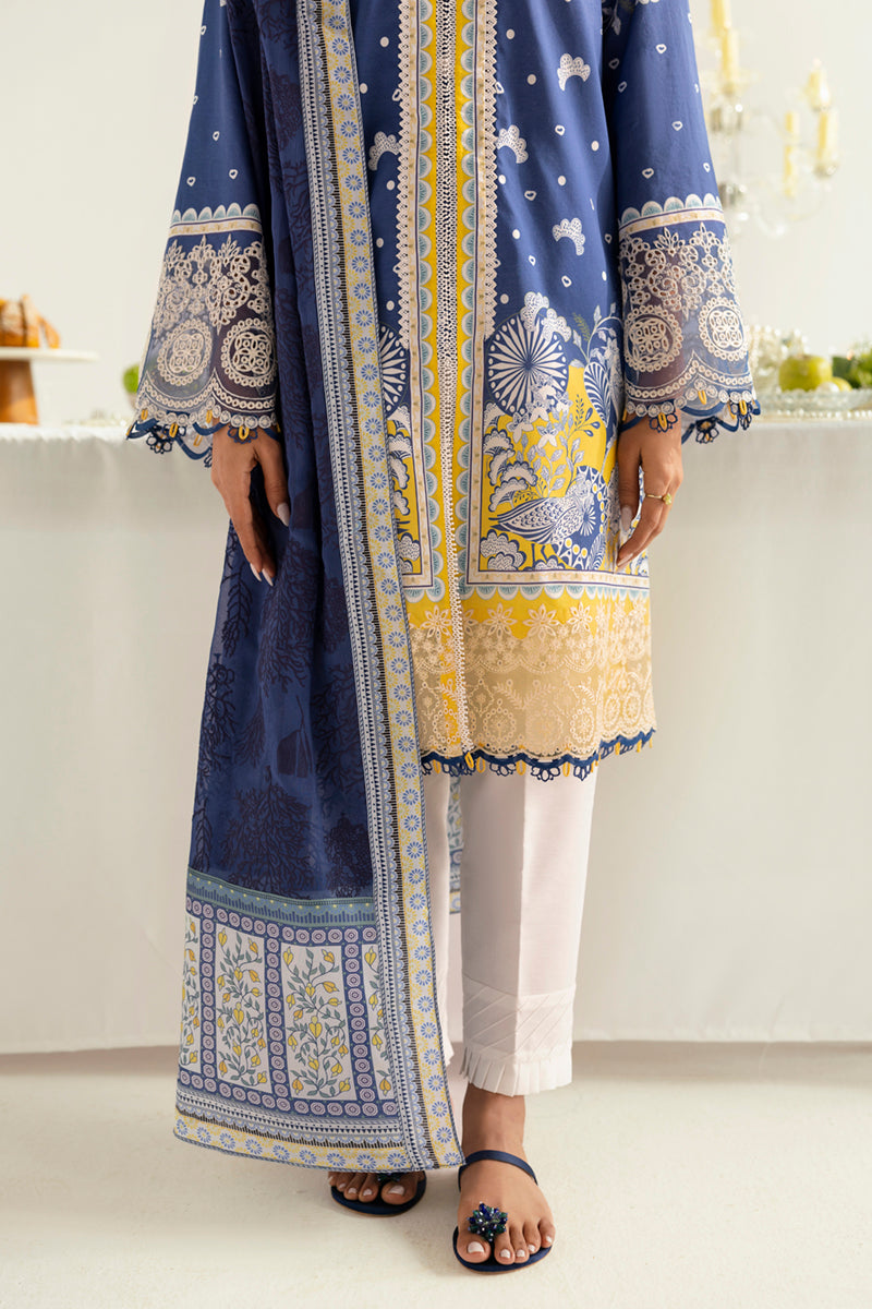 Qalamkar QPrints Unstitched Printed Lawn 3Pc Suit PQ-02A HINA