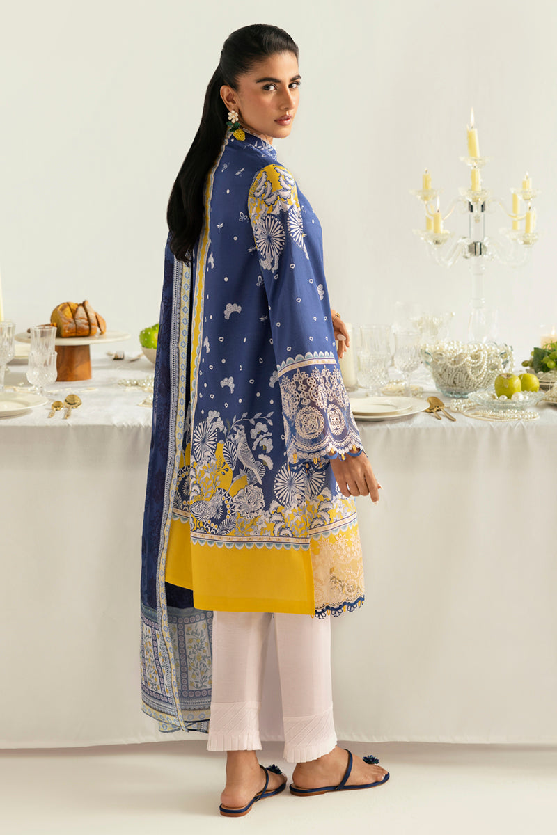 Qalamkar QPrints Unstitched Printed Lawn 3Pc Suit PQ-02A HINA