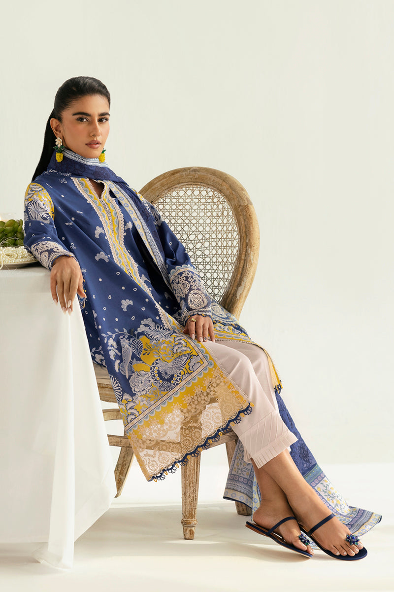 Qalamkar QPrints Unstitched Printed Lawn 3Pc Suit PQ-02A HINA