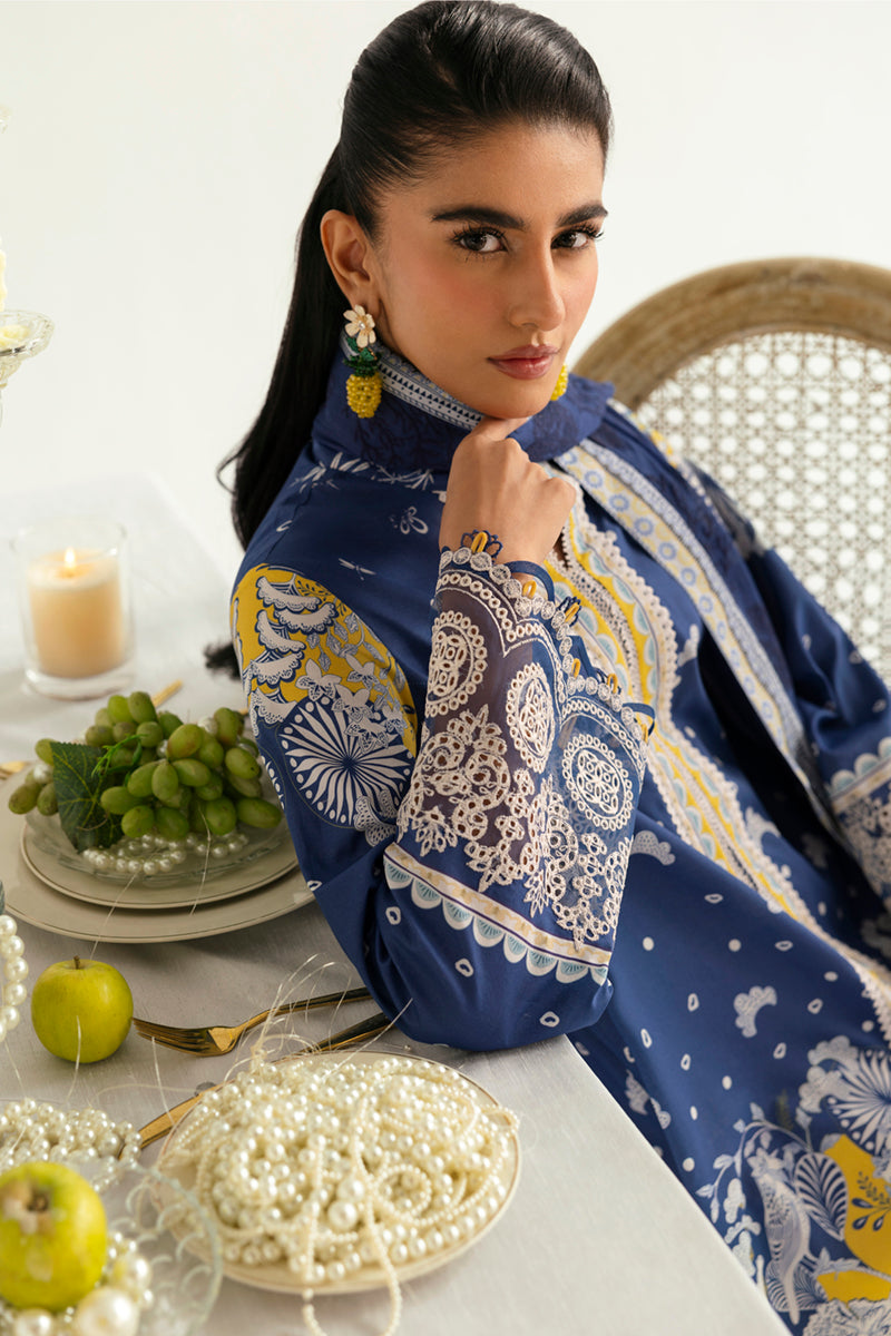 Qalamkar QPrints Unstitched Printed Lawn 3Pc Suit PQ-02A HINA