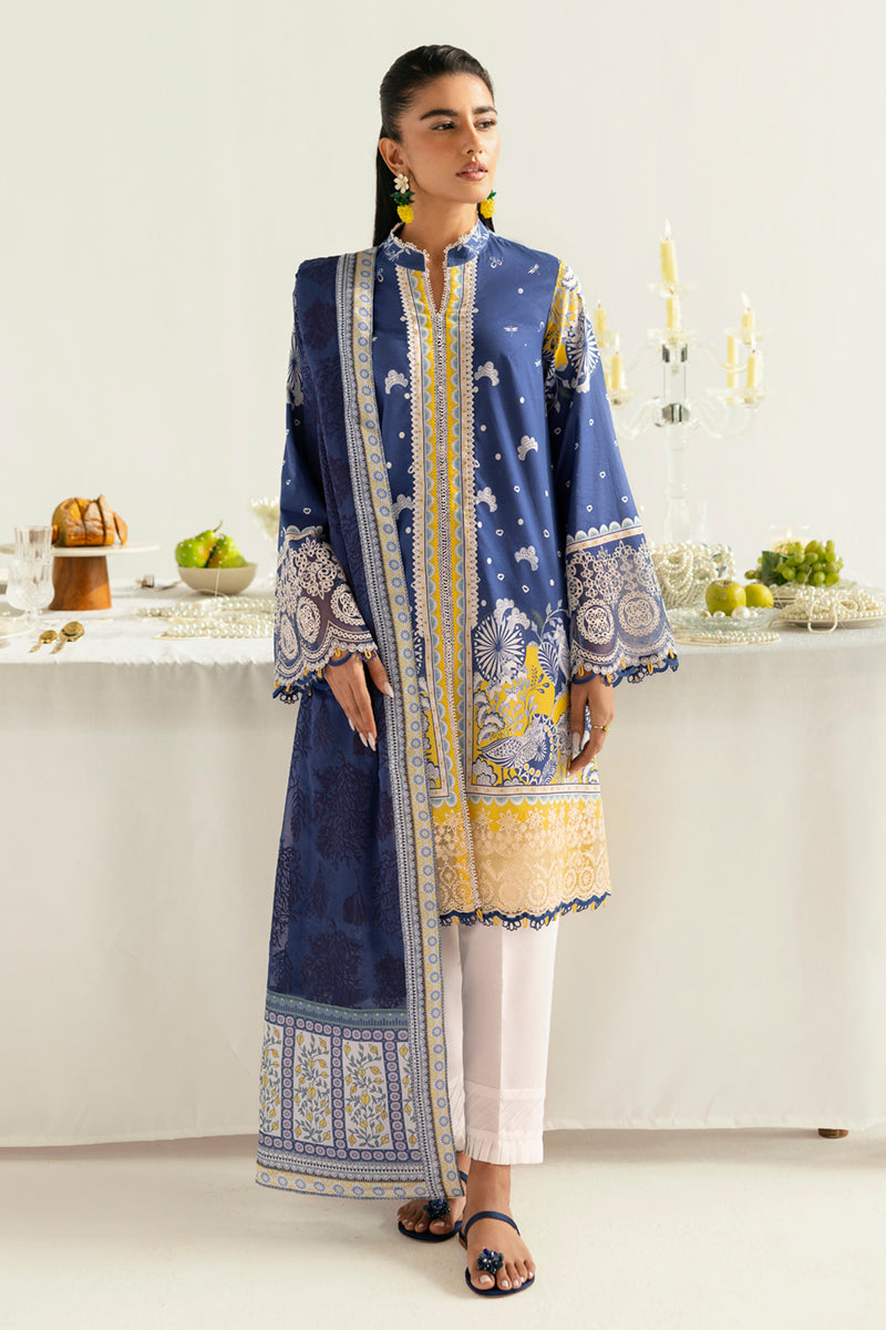 Qalamkar QPrints Unstitched Printed Lawn 3Pc Suit PQ-02A HINA