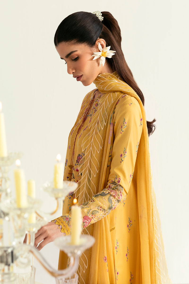 Qalamkar QPrints Unstitched Printed Lawn 3Pc Suit PQ-03B MEHR