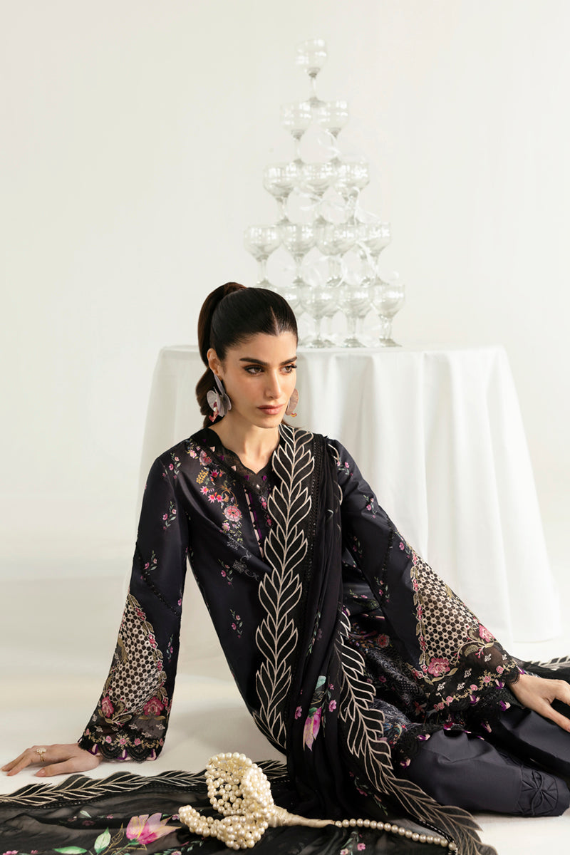 Qalamkar QPrints Unstitched Printed Lawn 3Pc Suit PQ-03A RIDA