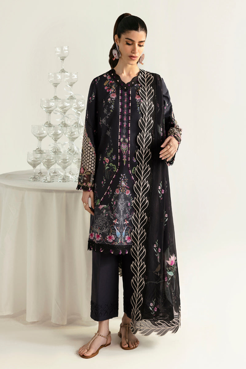 Qalamkar QPrints Unstitched Printed Lawn 3Pc Suit PQ-03A RIDA