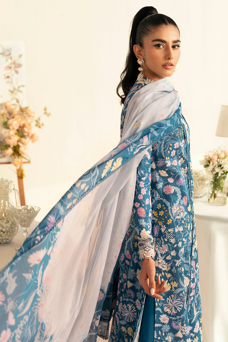 Qalamkar QPrints Unstitched Printed Lawn 3Pc Suit PQ-04B RHEA