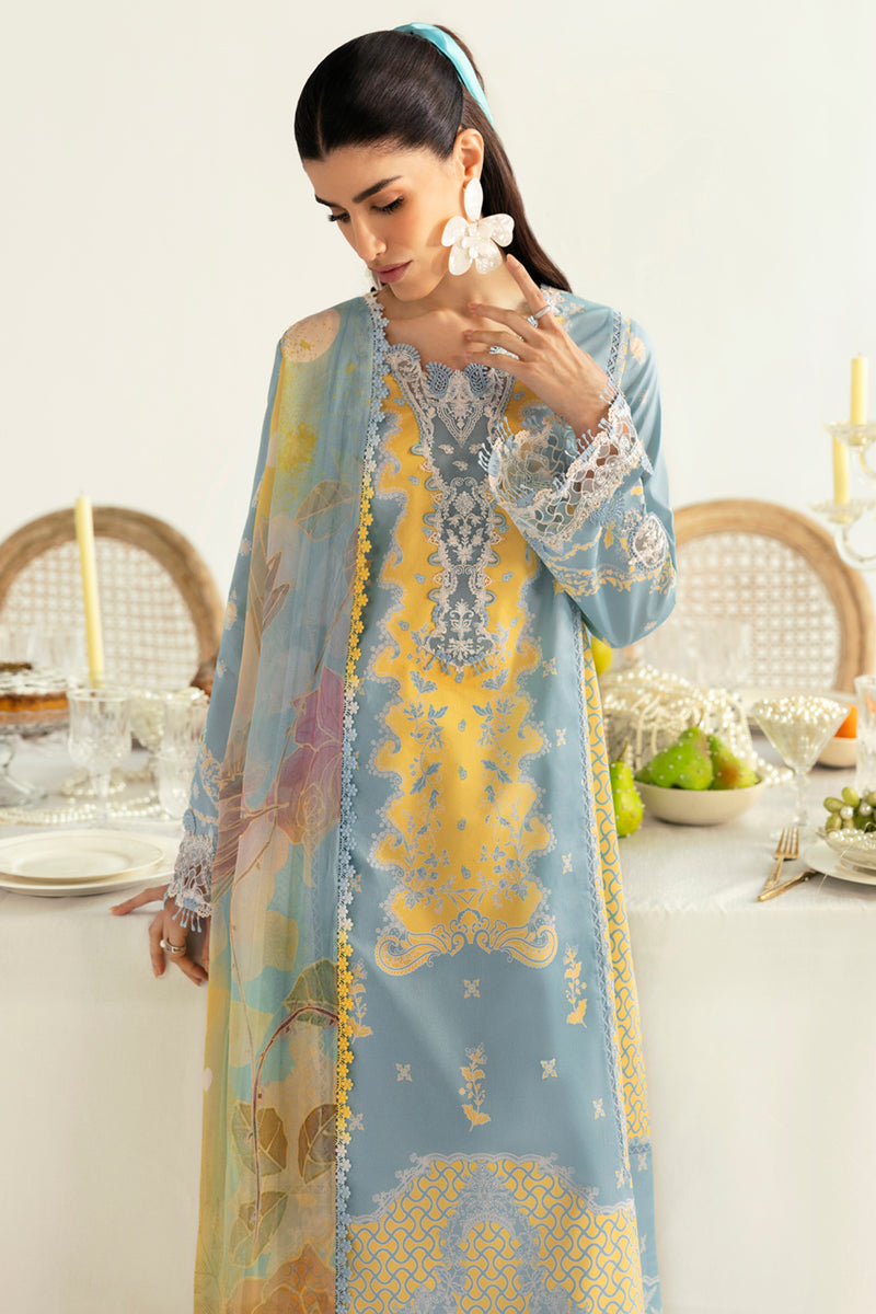 Qalamkar QPrints Unstitched Printed Lawn 3Pc Suit PQ-06A ELVA